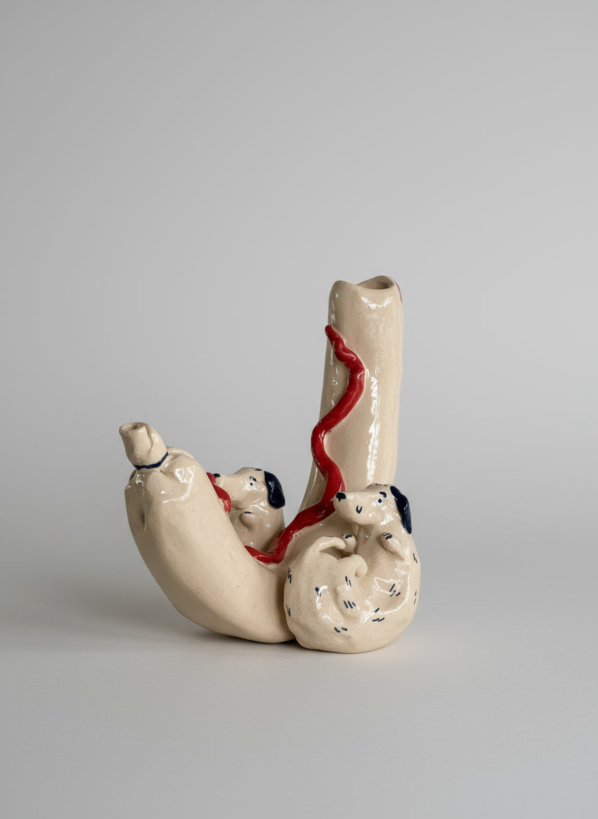 Keramikvase "Dackel"