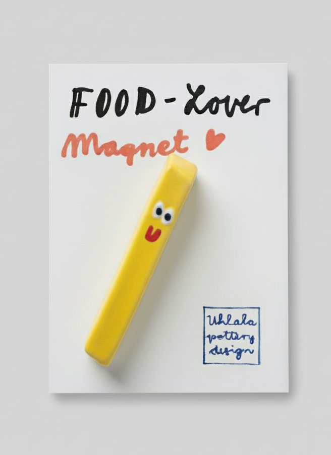 Handgemachter Keramik-Magnet "Pommes"